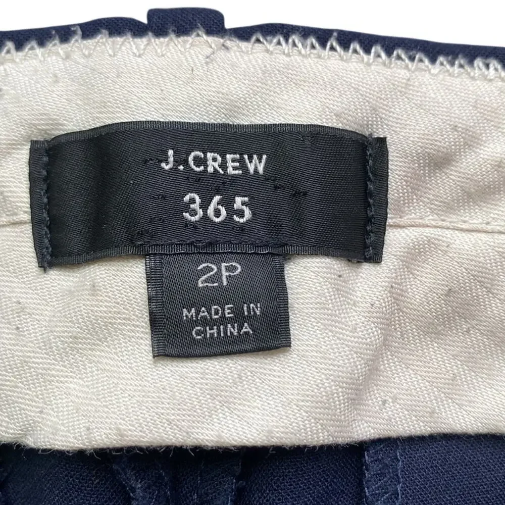 J. CREW Trouser Womens Sz 2 Petite Navy Everyday Crop Essential